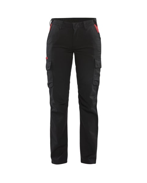 BLAKLAEDER - Damen Industrie Arbeitshose Stretch Schwarz/Rot D19