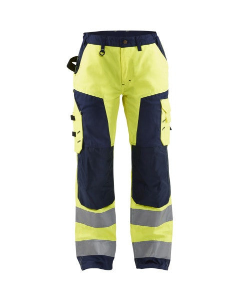 BLAKLAEDER - Damen High Vis Arbeitshose ohne Werkzeugtaschen High Vis Gelb/Marineblau C48