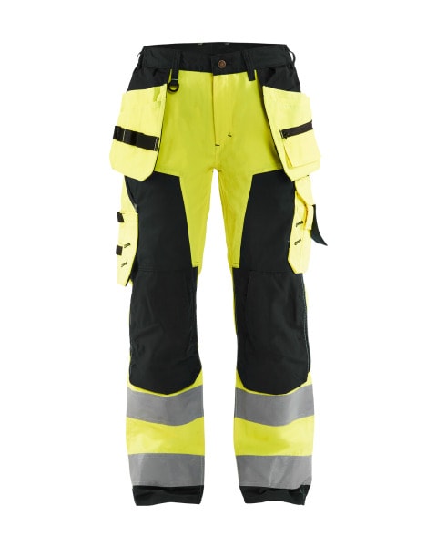 BLAKLAEDER - Damen High Vis Arbeitshose mit Werkzeugtaschen High Vis Gelb/Schwarz D24