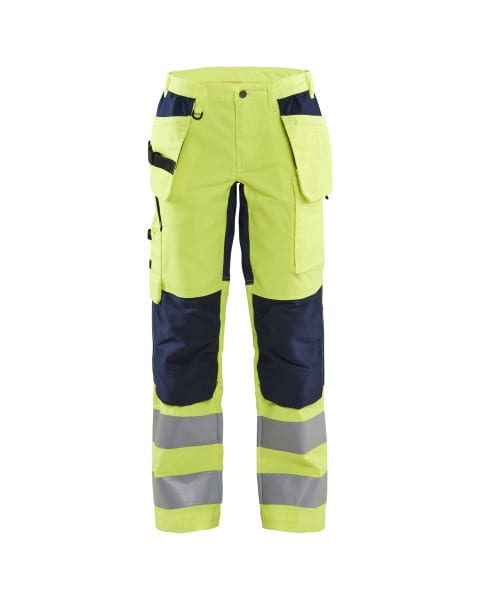 BLAKLAEDER - Damen High Vis Arbeitshose mit Stretch High Vis Gelb/Marineblau C40