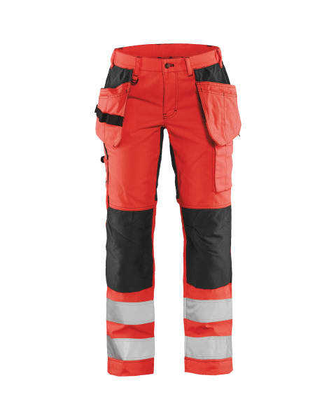 BLAKLAEDER - Damen High Vis Arbeitshose mit Stretch High Vis Rot/Schwarz C48