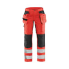 BLAKLAEDER - Damen High Vis Arbeitshose mit Stretch High Vis Rot/Schwarz C42