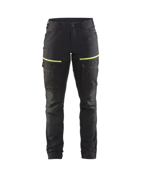 BLAKLAEDER - Damen Servicehose mit Stretch Schwarz/Gelb D21