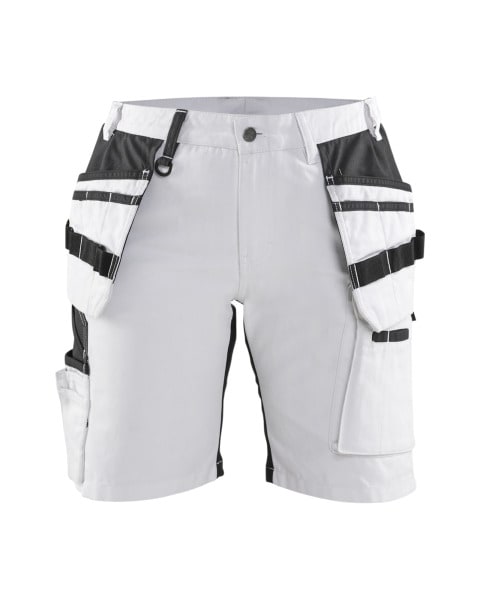 BLAKLAEDER - Damen Maler Shorts mit Stretch X1900 Weiß/Schwarz C34
