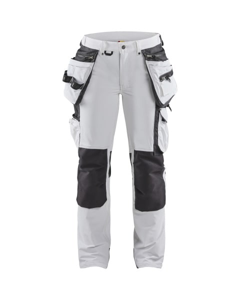 BLAKLAEDER - Damen Malerhose 4-Wege-Stretch Weiß/Dunkelgrau C40