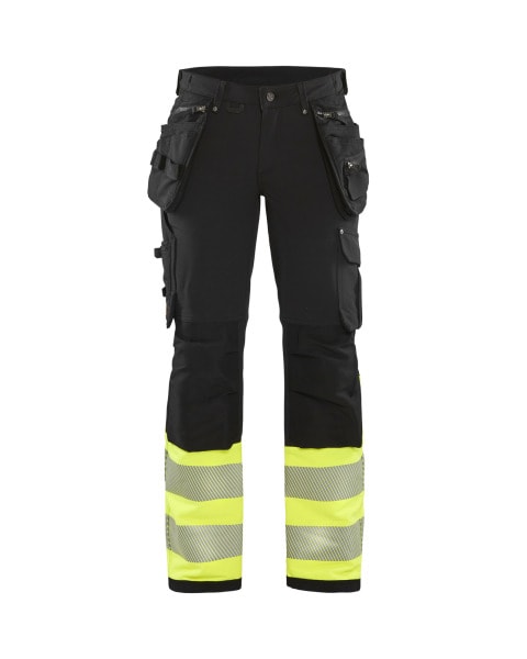 BLAKLAEDER - Damen High Vis Arbeitshose 4-Wege-Stretch Schwarz/Gelb C46