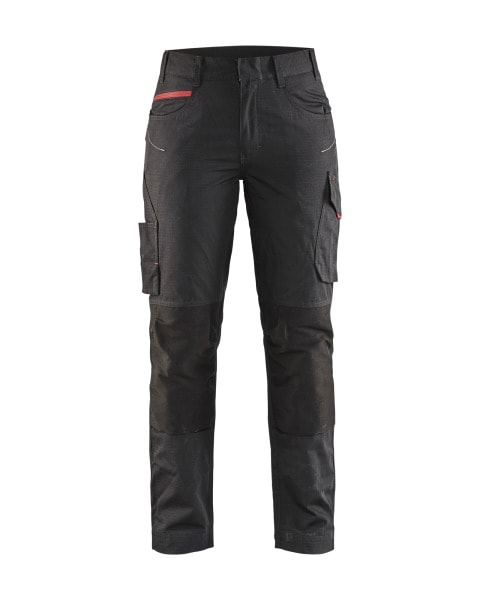 BLAKLAEDER - Damen Service Arbeitshose mit Stretch Schwarz/Rot C38