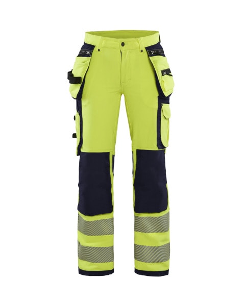 BLAKLAEDER - Damen High Vis Arbeitshose 4-Wege-Stretch High Vis Gelb/Marineblau C44