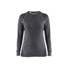BLAKLAEDER - Damen Unterhemd WARM, 100% MerinowolleMittelgrau/Schwarz S