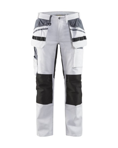 BLAKLAEDER - Damen Malerhose mit Stretch-Einsätzen Weiß/Schwarz C48