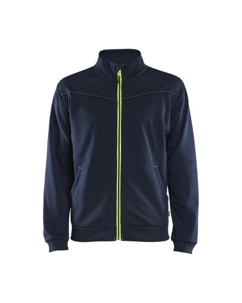 BLAKLAEDER - Sweatjacke mit Reißverschluss DK Navy/ Hv Yellow M