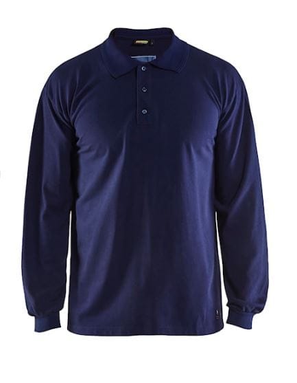 BLAKLAEDER - Flammschutz Langarm-Polo Marineblau 6XL