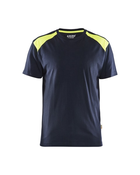 BLAKLAEDER - T-shirt DK Navy/ Hv Yellow XXL