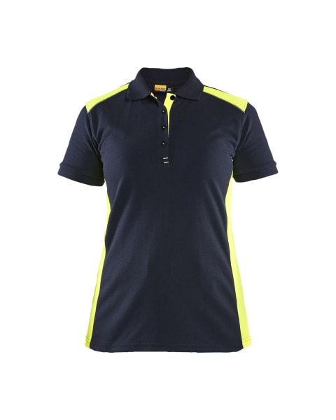 BLAKLAEDER - Damen Poloshirt DK Navy/ Hv Yellow XL