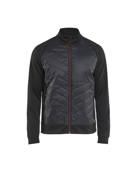 BLAKLAEDER - Sweater with quilted front. Schwarz/Rot XS