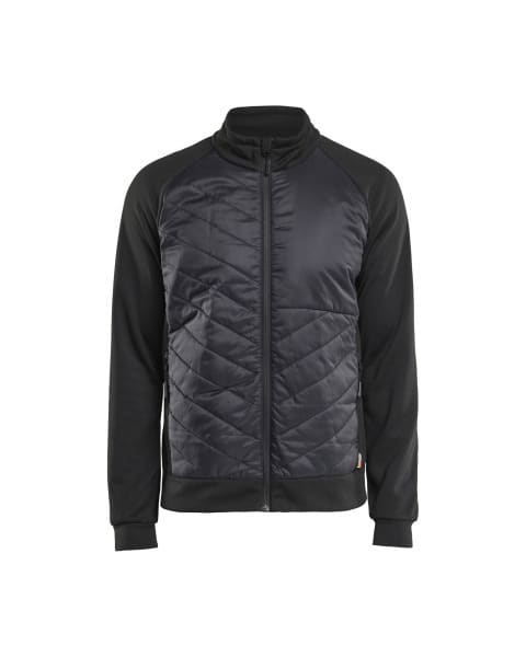 BLAKLAEDER - Sweater with quilted front. Black/Dark grey XS