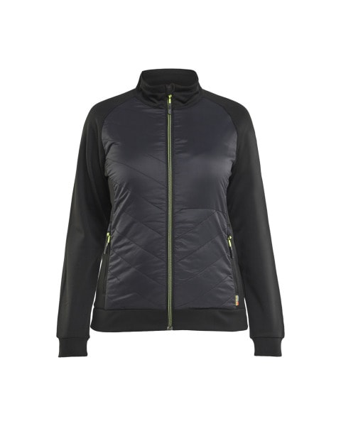 BLAKLAEDER - Sweatshirt with quilt at front Women´s Schwarz/Gelb XL