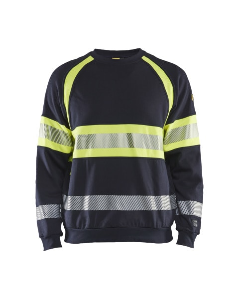 BLAKLAEDER - Multinorm Sweatshirt Marineblau/ High Vis Gelb XS