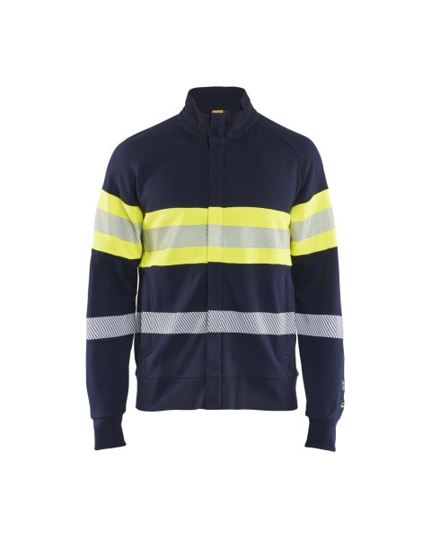 BLAKLAEDER - Multinorm HV cl 1 Fullzip Sweatshirt Marineblau/Gelb L