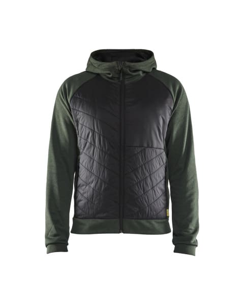 BLAKLAEDER - Sweatshirt with quilt at front Autumn green/Black S