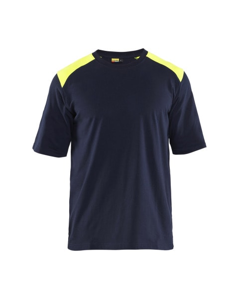 BLAKLAEDER - Flame T-shirt Visible Marineblau/Gelb XXL