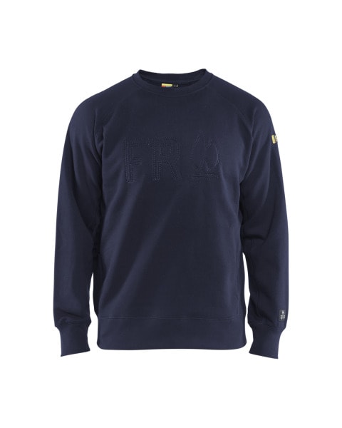BLAKLAEDER - Flame Embroidery Sweatshirt Marineblau XXL