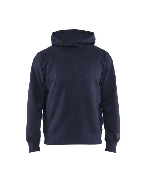 BLAKLAEDER - Flame Embroidery Hoodie Marineblau L