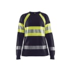 BLAKLAEDER - Damen Flammschutz Langarmshirt Marineblau/ High Vis Gelb M