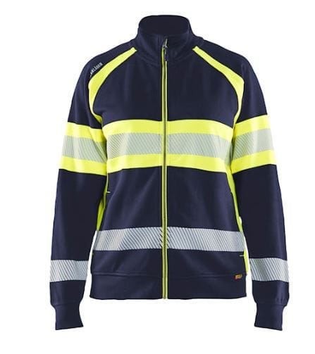 BLAKLAEDER - Hi-Vis sweatshirt full-zip Women Marineblau/Gelb XXXL