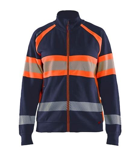 BLAKLAEDER - Hi-Vis sweatshirt full-zip Women Marinblau/Orange M