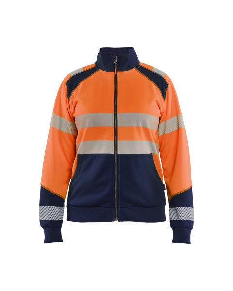BLAKLAEDER - Hivis two col sweatshirt zip Women Orange/Marineblau XL