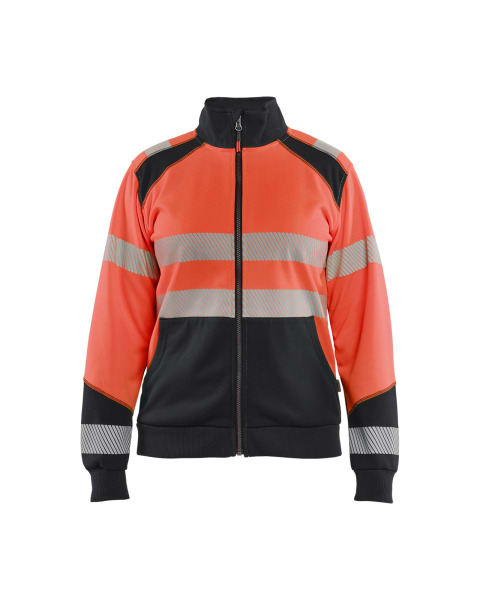 BLAKLAEDER - Hivis two col sweatshirt zip Women High Vis Rot/Schwarz L
