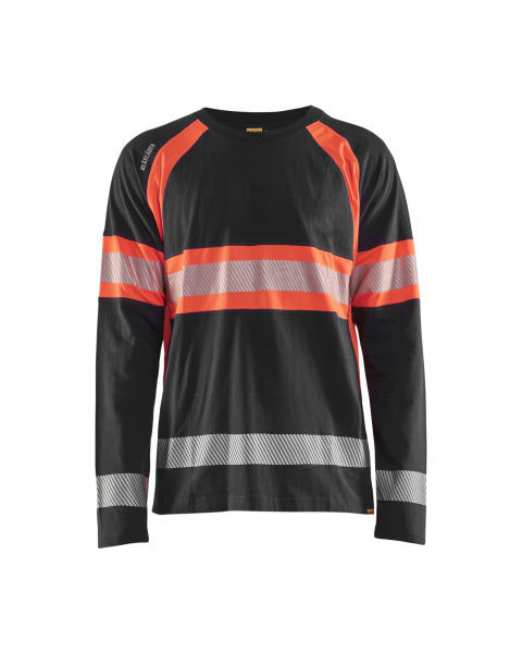 BLAKLAEDER - High Vis Shirt langärmelig Schwarz/High Vis Rot S