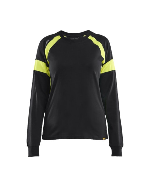 BLAKLAEDER - T-shirt long-sleeved with Hivis Women Schwarz/Gelb XS