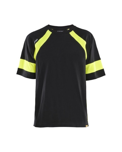 BLAKLAEDER - T-shirt short-sleeved Schwarz/Gelb XL