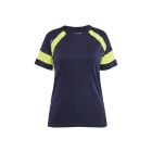 BLAKLAEDER - T-shirt short-sleeved Women Marineblau/Gelb XL