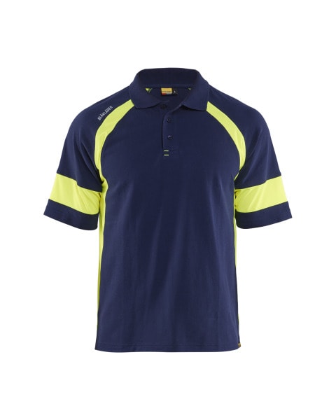 BLAKLAEDER - Polo Shirt  Marineblau/Gelb XXL