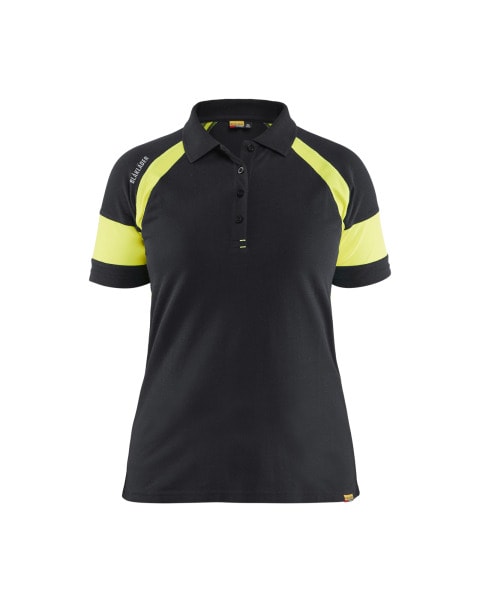 BLAKLAEDER - Polo Shirt Women Schwarz/Gelb S