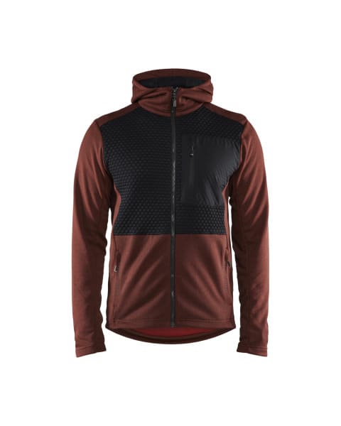BLAKLAEDER - Hoodie full zip  Burned Red/Black M