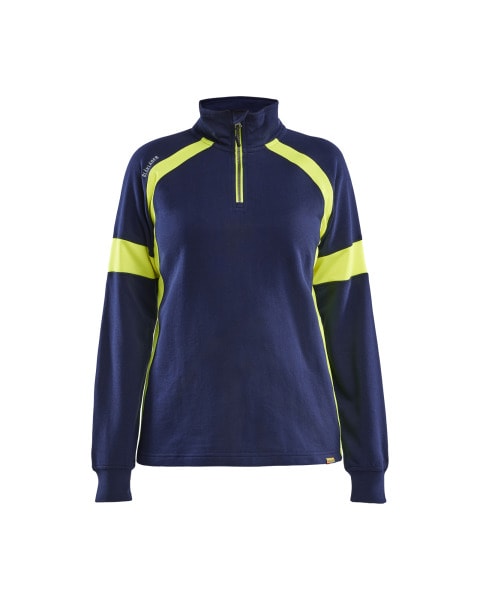 BLAKLAEDER - Sweatshirt with Hivis Women Marineblau/Gelb S