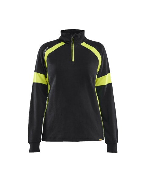 BLAKLAEDER - Sweatshirt with Hivis Women Schwarz/Gelb XXXL