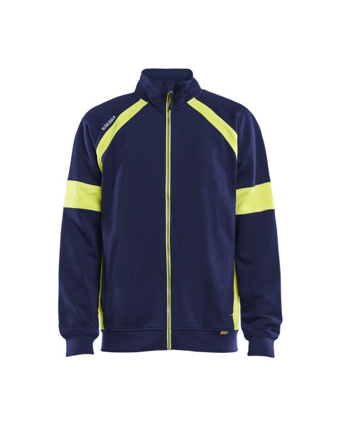 BLAKLAEDER - Sweaters full zip with Hivis Marineblau/Gelb 5XL
