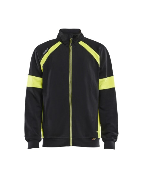 BLAKLAEDER - Sweaters full zip with Hivis Schwarz/Gelb L