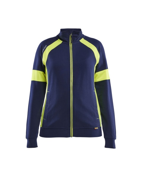 BLAKLAEDER - Sweaters full zip with Hivis Women Marineblau/Gelb XS