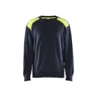 BLAKLAEDER - Sweater Round-neck Two-tone DK Navy/ Hv Yellow 4XL