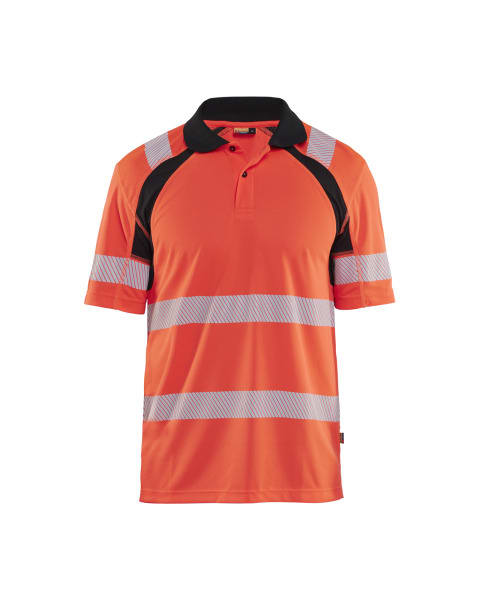BLAKLAEDER - Hivis Polo shirt two col High Vis Rot/Schwarz XL