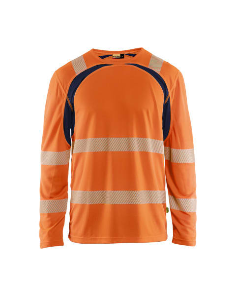 BLAKLAEDER - Hivis T shirt long sleeve two col Orange/Marineblau XS