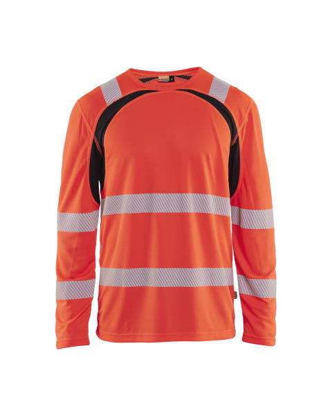 BLAKLAEDER - Hivis T shirt long sleeve two col High Vis Rot/Schwarz XS