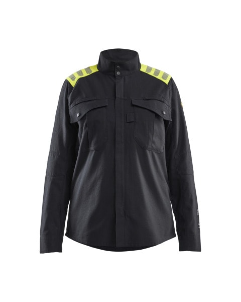 BLAKLAEDER - Inherent Flame ladies overshirt Schwarz/Gelb XXL