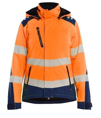 BLAKLAEDER - Softshell Jacket Hi-vis Air-Mesh lined Women Orange/Marineblau L